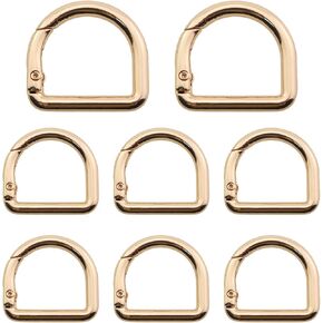 8PCS Golden D Shape Spring Buckle 28mm Open Half Round Buckle Buckle Backpack Shoulder Strap Buckle Luggage Hardware Key Ring Clip Buckle Handbag Wallet Strap Clip