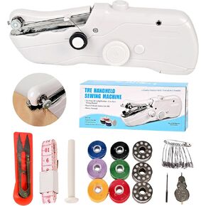 Handheld Sewing Machine, Electric Handy Sewing Machine,Two Speed Modes，Easy to Operate，White and suit.