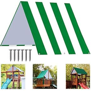 ABCCANOPY Swing Set Replacement Tarp, 43"X90" Playground Roof Canopy Waterproof Swingset Cover for Playgrounds, Shade Screens, Green/White
