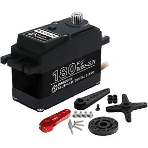 180 كيلوجرام من المعادن الرقمية الرقمية الرقمية IP67 لـ 1/5 Redcat HPI Baja 5B SS 24V RC Servo Car Losi XL 5T (180 درجة)