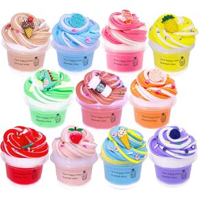 11 حزمة Duo Color Butter Slime Kit ، لعبة تخفيف الإجهاد الناعمة الفائقة ، غير اللطيفة ، تفضل الحفلات وهدايا أعياد الميلاد للفتيات والفتيان