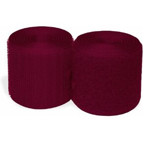 خطاف Burgundy وحلقة 2 بوصة × 1 ياردة خياطة على شرائح النايلون غير اللصق على نطاق واسع متشابك القبضة القبضة الشريط الثقيل من السهل للخياطة لسيارة مدرسة المنزلية وصياغة DIY