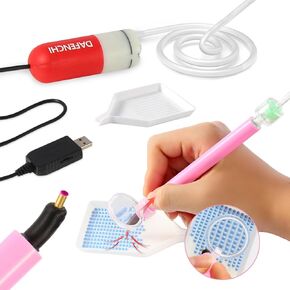 Dafenchi Electric Diamond Paint Pen ، مع زجاج مكبرة ، شفط قابل للتعديل ، مضخة فراغ Pen