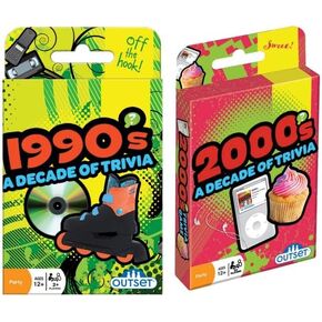 Outset Media A Decade of Trivia Game - 1990's and 2000's Travel Card Pack - for Ages 12 and up