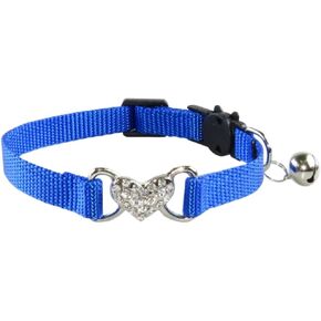 Heart Bling Cat Collar with Safety Belt and Bell Adjustable 7.5-12.5 inches for Kitten Cats,Breakaway Kitten Collar,Pet Supplies Accessories (Purple)