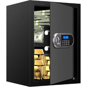 3.0 Cuft Large Safes for Home Use Fire and Water Proof, Anti-Theft Digital Security Safe Box With Programmable Keypad & Spare Keys, Home Safes Water and Fireproof for Documents Money Valuables