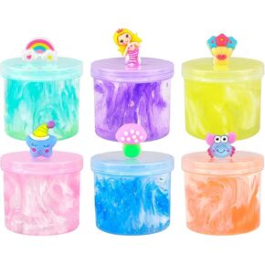 6 Pack Easter Clear Slime Kit ، Which Colors Crystal Games Charm for Girls and Boys 4-12 ، Kids Birthday Party Gifts ، Wissory and Tassil