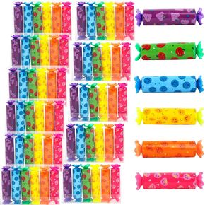 72 PCS Mini Candy Highlighter PEN لطيف إزميل مميز العلامة العليا الحلوى شكل الباستيل العالي للأطفال حلوى الحفلات ملصق ملصقات الطالب المدرسي ، 6 ألوان.