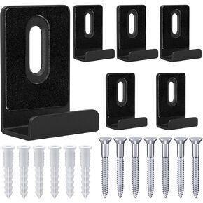 مقاطع مرآة معدنية 6pcs ، مجموعة معلقة مرآة ، 1/2 "قناة واسعة ، الخدمة الثقيلة ، الأسود ، تصاعد الجدران ، مرآة بدون إطار ، شاشات الإعلانات ، شاشة البلاط