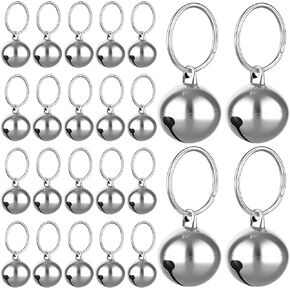 HJZJII 24 Pcs Metal Jingle Bells, Dog and Cat Collar Bell with Clasps Loud Pendant Pet Accessories Do Not Lost Training charms for Pets
