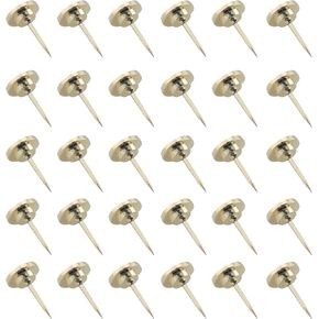 30PCS Zinc Alloy Round Studs Gold 11x16mm Hanging Studs Metal Flat Head Thumbtacks Photo Hanging Wall Studs for Cork Board Cubicles Bulletin Boards Poster Fixing