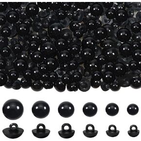 toaob 128pcs خياطة على أزرار عيون الأمان أسود من 8 ملم إلى 15 ملم الفطر البلاستيكي مقبب خياطة عيون ل Diy الدب محشوة الدمية Amigurumis crochet دمية