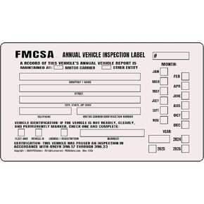 ملصقات تفتيش المركبات السنوية FMCSA ، 20 حزمة ، متوافقة مع DOT ، 6 "× 4" (أبيض)