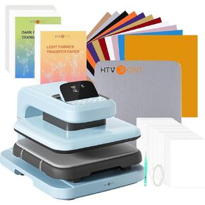 HTVRONT HEAT PRESS MACHINE للقمصان - 15 × 15 مع ملحقات الضغط والضغط الحراري القابل للتعديل - 52 PCS Supplies