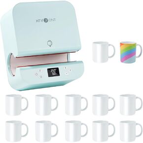 Htvront Auto Tumbler Heat Press Machine مع 12 حصص من أكواب التسامي 11 أوقية