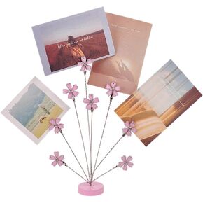 Photinspire Photo Tree Holder Clip Cherry Blossoms 8-Branch Family Tree Picture Frame Pearl PINK FLOY