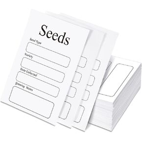 100 Pcs Seed Envelopes Resealable Self Sealing Seed Packets 3.15 x 4.72 Inch Saving Envelopes with Preprinted Collecting Template