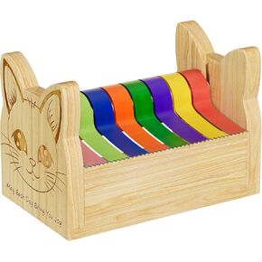 موزع الشريط متعدد الأشرطة الخشبي للأطفال-لا يتطلب الحامل الملون الملون و Washi Tape Dispenser مع هدية موزع الشريط القاطع لمدرسة Office Home School (شريط غير متضمن)