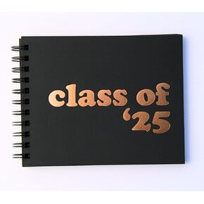فئة 2025 سجل قصاصات التخرج ، ألبوم الصور للتخرج. رقائق الذهب ، 90 صفحة سوداء ، 6 "× 8" ، فئة من 2025 ديكورات ، هدية تخرج شخصية DIY ، دفتر زوار حفلة موسيقية