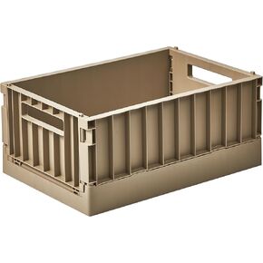MAYBELL Foldable Storage Bin box Durable and Versatile Collapsible Crate for Home and Office outdoor camping Organization - Easy to Store and Transport (Milk Coffee, Mini)