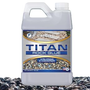Titan Rock Glue for Landscaping - Stone Glue for Outside Rocks, Small Pebbles, & Pea Gravel, Gravel Binder, Pathway Stabilizer, Long-Lasting Formula, Prevents Erosion (128 Fl Oz) by Fusion Chemical