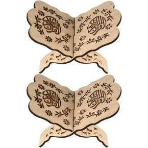 Upkoch Wooden Charan Book Stand - حامل مزخرف فريد من نوعه للمنزل والصلاة والقراءة ، 14.5 × 11.5 سم ، مثالي لعرض النصوص الدينية وكتب الطبخ