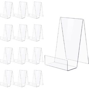 Divina VITAE 12PCS Acrylic Book Display Stand مع الرف ، و 5.8 "× 4" عرض الكتب Acrylic Complay لعرض الصور والكتب والأعمال الفنية والأقراص المدمجة