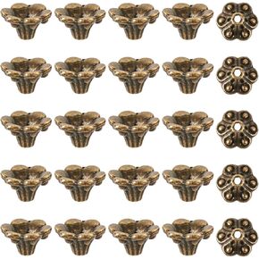 Fashewelry 100pcs التبتية العتيقة برونزية حبة الأغطية Caps Metal Spacer End Caps 9x5mm لثقب صنع المجوهرات: 1.5 ملم