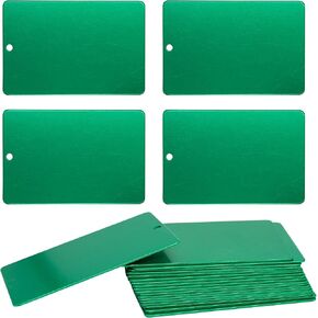 Staymax Aluminium Blanks Blanks Tags 2x3 Inch 25 Pack (Silver)