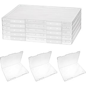 8pcs A4 File Portable Project Case ، صندوق تخزين بلاستيكي واضح مع مشبك ، صندوق تخزين ورق القصاصات السميك لورق 8.5 × 11 ، صندوق تخزين المستندات لمستلزمات Office Schools