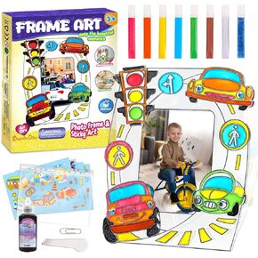 DOODLEDOO Picture Frump Frame Craft Kit للأطفال الذين تتراوح أعمارهم بين 4-12 عامًا ، إطارات صور أكريليك DIY مع أدوات الوقوف والطلاء ، هدايا يوم الأمهات للأطفال المراهقين لصنعها ، مناسبة لمطاولة غرفة النوم ديكور المنزل