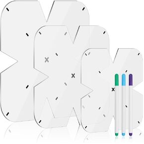 3pcs وعاء قالب دافئ ، قالب نمط الخياطة أوعية الاكريليك ، قالب خياطة 3 حجم من الحجم مجموعة لوعاء دافئ مع 3 قلم قابل للذوبان في الماء (8/10/12 بوصة) (زاوية قوس)