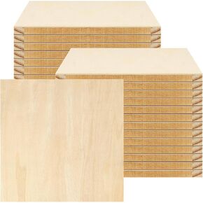 30 pcs 5 × 5 بوصة من القماش الخشبي ، قماش مربع فارغ للطلاء ، لوحة قماش خشبية غير مكتملة لطلاء مشاريع DIY الحرفية