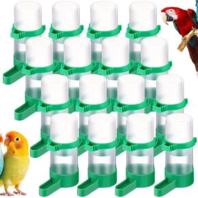 16 Pcs Automatic Bird Water Dispenser Plastic Bird Feeder Drinker Waterer for Pet Parrots Cage Parakeets Cockatiel Budgie Pigeon Quail Lovebirds Watering Supplies Drinking Bottle