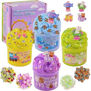 4 حزمة الخريف زبدة الوحل ، ناعمة وليميمة غير ملوية للبنات والفتيان ، و SPIME Party Favors للأطفال ، وألعاب الحسية عيد ميلاد عيد الفصح هدايا عيد الميلاد الفتيات والفتيان الهدايا