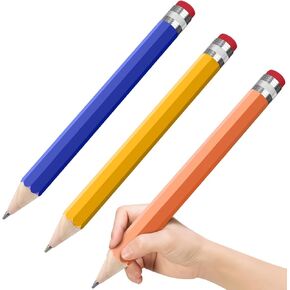 Wooden Jumbo Pencils 13.3'' Funny Giant Pencil For Party Favors Novelty Large Pencil For School Home Office Prop Supplies 2pcs Yellow