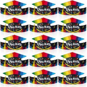 60 PCS PRASSAOL PAPER TRAGUTION CROWN FOR KIDS CRAGUTION CAPS HATS للطلاب زخارف الدراسات العليا