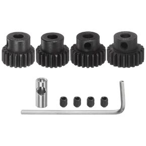UXCELL 32P PINION GEAR SET 5MM RAMFT 19T 20T 21T 22T MOTOR GEARS FLUSED STEEL PINION مع مقرنة 3.17 مم لسيارة RC (4pcs)
