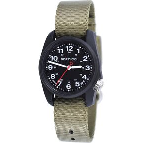 Bertucci A-1R Field Comfort Watch 10501 | Black Dial with Field Drab Comfort-Webb Band