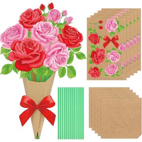 24 PCS زهرة باقة كيت مجموعة DIY زهرة هدايا طقم حرف عيد الأم.