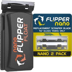 FL!PPER Flipper Cleaner Float - 2-in-1 Floating Magnetic Aquarium Glass Cleaner & Flipper Nano Aquarium Scraper Replacement Blades