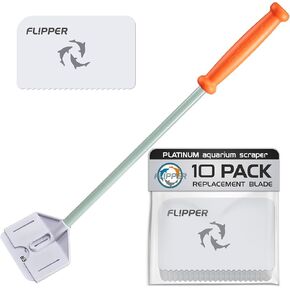 fl! pper flipper platinum quararium charcer chicplic ـ class and acrylic fish tank cleaner - moarium class class - moarium class classe with senrated Blade 18 "