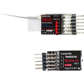 Radiolink Byme-A طيران طيران وحدات التحكم في طائرة ومستقبل R6DS 6/10 قنوات SBU/PWM/PPM لجناح الطائرات الثابتة الثابتة ثلاثية الأبعاد والمزيد