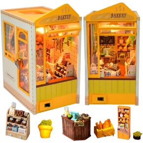 DIY Wooden Puzzle Model 3D Miniature Scene Crafts, Book Nook Shelf Insert Kits Handmade Miniature Dollhouse Toys for Adults Gift