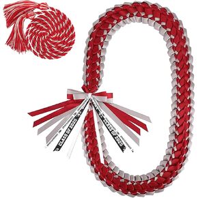Graduation Leis and Graduation Honor Cords Class of 2025 Ribbon Lei Necklace Braided Necklaces Gift for Student Gifts Party Supplies
