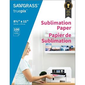 Sawgrass TruePix Sublimation Paper - 8.5 x 11 Inches, 100 Sheets, Heat Transfer Paper for SG500 & SG1000 Sublimation Printers - Works on Hard & Soft Substrates - Vivid Colors
