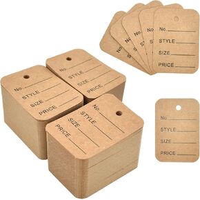 1000pcs البضائع علامات العلامات علامات الملابس علامات القسيمة مثقبة