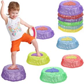تضيء Steping Stones for Kids Toddler - Non -Slip Plastic Sensory Stones ، Game Bovery Provely Boading ، ألعاب الطاقة الإجمالية للموتدين في الهواء الطلق.