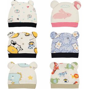 Babeside 6 PCS Reborn Baby Baby Doll Hats Lit for 17-22 Inch Babydolls ، أنماط حيوان لطيفة واقعية للدمى الملحقات لدمى الأطفال حديثي الولادة فتاة وصبي