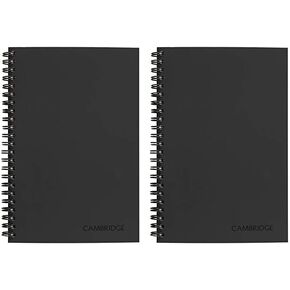 Cambridge Business Notebook, Legal Ruled, 5" x 8", Small, Wirebound, 80 Sheets, Black (06074) (Pack of 2)